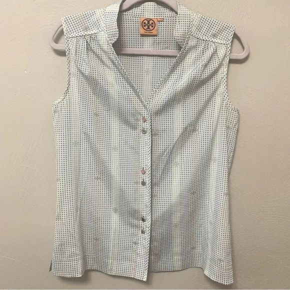 Tory Burch Sleeveless Silk Blend Blouse Size 4 - Picture 1 of 8